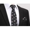 imageHISDERN Ties for Men Classic Animal Tie and Pocket Square Set Jacquard Woven Silk Neckties Handkerchief Wedding Party04dinosaur 5