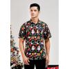 imageHawaiian Shirt for Men Short Sleeve Button Down Shirt Men Casual Summer Tropical Beach Aloha Shirts for Men Hawaii PartyChristmas Black
