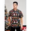 imageHawaiian Shirt for Men Short Sleeve Button Down Shirt Men Casual Summer Tropical Beach Aloha Shirts for Men Hawaii PartyChristmas Black