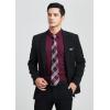 imageMens Solid Long Sleeve Dress Shirt with Matching Tie and Handkerchief Set Classic Button Down Formal Business Shirts06dark RedMaroon