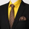 imageMens Solid Long Sleeve Dress Shirt with Matching Tie and Handkerchief Set Classic Button Down Formal Business Shirts06yellow 2
