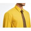 imageMens Solid Long Sleeve Dress Shirt with Matching Tie and Handkerchief Set Classic Button Down Formal Business Shirts06yellow 2
