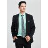 imageMens Solid Long Sleeve Dress Shirt with Matching Tie and Handkerchief Set Classic Button Down Formal Business Shirts07aqua