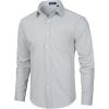 imageHISDERN Mens Dress Shirts Long Sleeve Button Down Shirts for Men Casual Solid Formal Business Regular Fit Shirt with PocketLight Grey