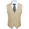 imageHISDERN Mens Suit Vest Business Formal Dress Vests for Men Solid Color Casual Wedding Tuxedo Party WaistcoatA09 Suit Vest Champagne