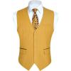 imageHISDERN Mens Suit Vest Business Suit Vests for Men Formal Slim Fit Solid Wedding Dress Waistcoat for VNeck Tuxedo VestGoldflap Pocket