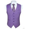 imageHISDERN Mens Suit Vest Plaid Dress Vest for Men Slim Fit Formal Business Waistcoat Tuxedo VNcek Solid Vest for WeddingApurple1