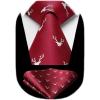 imageHISDERN Ties for Men Classic Animal Tie and Pocket Square Set Jacquard Woven Silk Neckties Handkerchief Wedding Party02deer  Burgundy