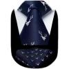imageHISDERN Ties for Men Classic Animal Tie and Pocket Square Set Jacquard Woven Silk Neckties Handkerchief Wedding Party02deer  Navy Blue