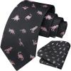imageHISDERN Ties for Men Classic Animal Tie and Pocket Square Set Jacquard Woven Silk Neckties Handkerchief Wedding Party04dinosaur 5