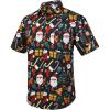imageHawaiian Shirt for Men Short Sleeve Button Down Shirt Men Casual Summer Tropical Beach Aloha Shirts for Men Hawaii PartyChristmas Black