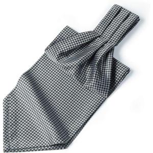 imageHISDERN Ascot Tie Mens Cravat Ties Floral Paisley Polka Dot Jacquard Self Ascots Cravat Scarf Wedding PartyDgrey  Black