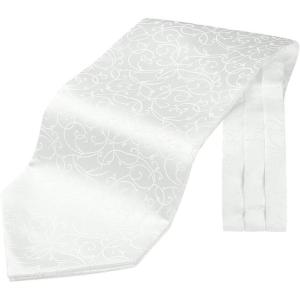 imageHISDERN Ascot Tie Mens Cravat Ties Floral Paisley Polka Dot Jacquard Self Ascots Cravat Scarf Wedding PartyDwhite