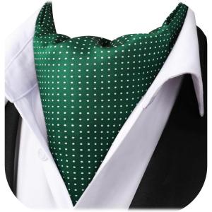 imageHISDERN Ascot Tie Mens Cravat Ties Floral Paisley Polka Dot Jacquard Self Ascots Cravat Scarf Wedding PartyGreen 1