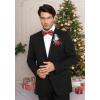 imageHISDERN Christmas Bow Tie and Pocket Square Set Pre Tied Bowties for Men Xmas Festival Woven Bowtie with Handkerchief06red  Gold