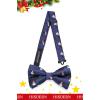imageHISDERN Christmas Bow Tie and Pocket Square Set Pre Tied Bowties for Men Xmas Festival Woven Bowtie with Handkerchief07blue  White  Red