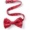imageHISDERN Christmas Bow Tie and Pocket Square Set Pre Tied Bowties for Men Xmas Festival Woven Bowtie with Handkerchief10red  White  Black