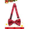 imageHISDERN Christmas Bow Tie and Pocket Square Set Pre Tied Bowties for Men Xmas Festival Woven Bowtie with Handkerchief10red  White  Black