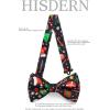 imageHISDERN Christmas Bow Tie and Pocket Square Set Pre Tied Bowties for Men Xmas Festival Woven Bowtie with Handkerchief17black  Red  Green