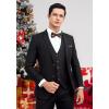imageHISDERN Christmas Bow Tie and Pocket Square Set Pre Tied Bowties for Men Xmas Festival Woven Bowtie with Handkerchief17black  Red  Green