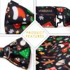 imageHISDERN Christmas Bow Tie and Pocket Square Set Pre Tied Bowties for Men Xmas Festival Woven Bowtie with Handkerchief17black  Red  Green