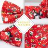 imageHISDERN Christmas Bow Tie and Pocket Square Set Pre Tied Bowties for Men Xmas Festival Woven Bowtie with Handkerchief18red  White  Black