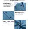 imageHISDERN Mens Casual Button Down Shirt Short Sleeve Cuban Collar Beach Shirts for Men Summer Button Up Guayabera ShirtsCdenim Blue
