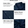 imageHISDERN Mens Casual Button Down Shirt Short Sleeve Cuban Collar Beach Shirts for Men Summer Button Up Guayabera ShirtsCnavy Blue