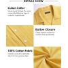 imageHISDERN Mens Casual Button Down Shirt Short Sleeve Cuban Collar Beach Shirts for Men Summer Button Up Guayabera ShirtsEyellowGold