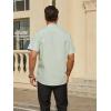 imageHISDERN Mens Dress Shirts Short Sleeve Regular Fit Casual Button Down Shirt Inner Contrast Business Formal Pocket ShirtB1green4no Printed Sleeves