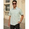 imageHISDERN Mens Dress Shirts Short Sleeve Regular Fit Casual Button Down Shirt Inner Contrast Business Formal Pocket ShirtB1green4no Printed Sleeves