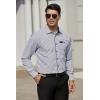 imageHISDERN Mens Plaid Button Down Shirt Long Sleeve Dress Shirts for Men Casual Wrinkle Free Regular Fit Work Shirt with PocketIwhite