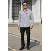 imageHISDERN Mens Plaid Button Down Shirt Long Sleeve Dress Shirts for Men Casual Wrinkle Free Regular Fit Work Shirt with PocketIwhite