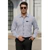 imageHISDERN Mens Plaid Button Down Shirt Long Sleeve Dress Shirts for Men Casual Wrinkle Free Regular Fit Work Shirt with PocketIwhite