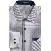 imageHISDERN Mens Plaid Button Down Shirt Long Sleeve Dress Shirts for Men Casual Wrinkle Free Regular Fit Work Shirt with PocketIwhite