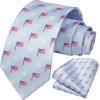imageHISDERN Mens Ties Plaid Tie and Pocket Square Set Classic Woven Formal Checkered Neckties ampamp Handkerchief Wedding Party053light Blue American Flag