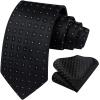 imageHISDERN Mens Ties Plaid Tie and Pocket Square Set Classic Woven Formal Checkered Neckties ampamp Handkerchief Wedding Party072black  White