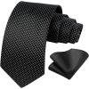 imageHISDERN Mens Ties Plaid Tie and Pocket Square Set Classic Woven Formal Checkered Neckties ampamp Handkerchief Wedding Party075black  White