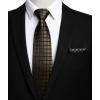 imageHISDERN Mens Ties Plaid Tie and Pocket Square Set Classic Woven Formal Checkered Neckties ampamp Handkerchief Wedding PartyChocolate Checkered