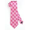 imageHISDERN Mens Ties Plaid Tie and Pocket Square Set Classic Woven Formal Checkered Neckties ampamp Handkerchief Wedding PartyCpink Stripe