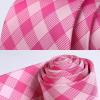 imageHISDERN Mens Ties Plaid Tie and Pocket Square Set Classic Woven Formal Checkered Neckties ampamp Handkerchief Wedding PartyCpink Stripe