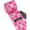 imageHISDERN Mens Ties Plaid Tie and Pocket Square Set Classic Woven Formal Checkered Neckties ampamp Handkerchief Wedding PartyCpink Stripe