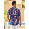 imageMens Hawaiian Shirts Short Sleeve Floral Tropical Aloha Shirt Casual Summer Button Down Holiday Beach Shirt with Pocket25navyRedBlack
