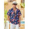 imageMens Hawaiian Shirts Short Sleeve Floral Tropical Aloha Shirt Casual Summer Button Down Holiday Beach Shirt with Pocket25navyRedBlack