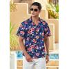 imageMens Hawaiian Shirts Short Sleeve Floral Tropical Aloha Shirt Casual Summer Button Down Holiday Beach Shirt with Pocket25navyRedBlack