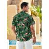 imageMens Hawaiian Shirts Short Sleeve Floral Tropical Aloha Shirt Casual Summer Button Down Holiday Beach Shirt with Pocket26greenPalm LeavesFlamingo