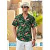 imageMens Hawaiian Shirts Short Sleeve Floral Tropical Aloha Shirt Casual Summer Button Down Holiday Beach Shirt with Pocket26greenPalm LeavesFlamingo