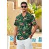 imageMens Hawaiian Shirts Short Sleeve Floral Tropical Aloha Shirt Casual Summer Button Down Holiday Beach Shirt with Pocket26greenPalm LeavesFlamingo