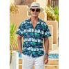 imageMens Hawaiian Shirts Short Sleeve Floral Tropical Aloha Shirt Casual Summer Button Down Holiday Beach Shirt with Pocket27blueBlackPalm