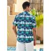imageMens Hawaiian Shirts Short Sleeve Floral Tropical Aloha Shirt Casual Summer Button Down Holiday Beach Shirt with Pocket27blueBlackPalm
